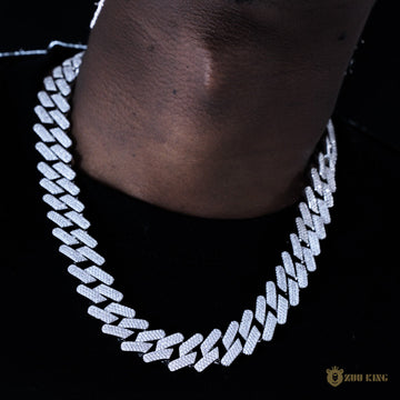 18mm 3-row Thickened Cuban Chain In 18k White Gold ZUU KING